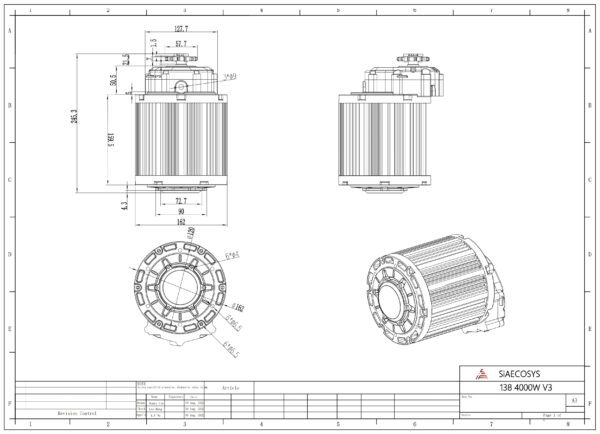 QS 138 90H 4kW V3 dimensions