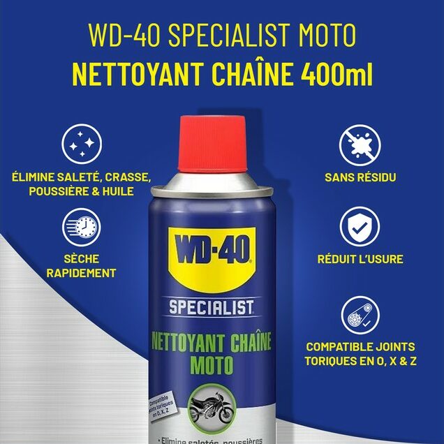 Nettoyant chaine moto WD-40, 400 ml