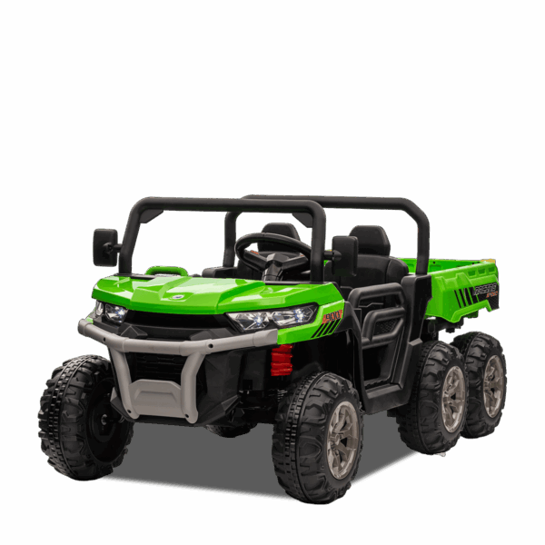 Tracteur enfant électrique | 6x6 Benne Basculante Vert
