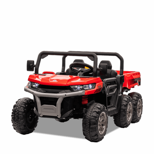 Tracteur enfant électrique | 6x6 Benne Basculante Rouge