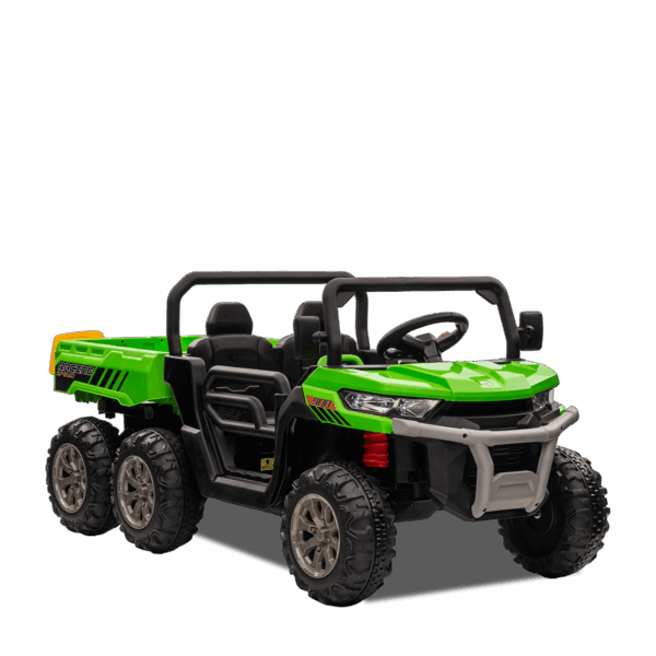 Tracteur enfant électrique | 6x6 Benne Basculante Vert