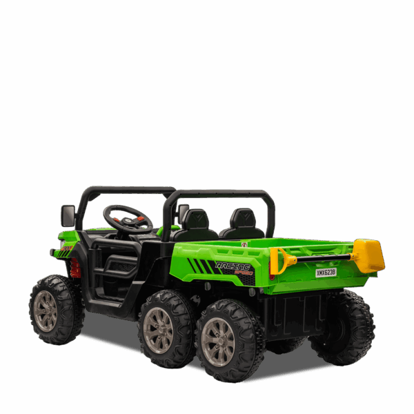 Tracteur enfant électrique | 6x6 Benne Basculante Vert