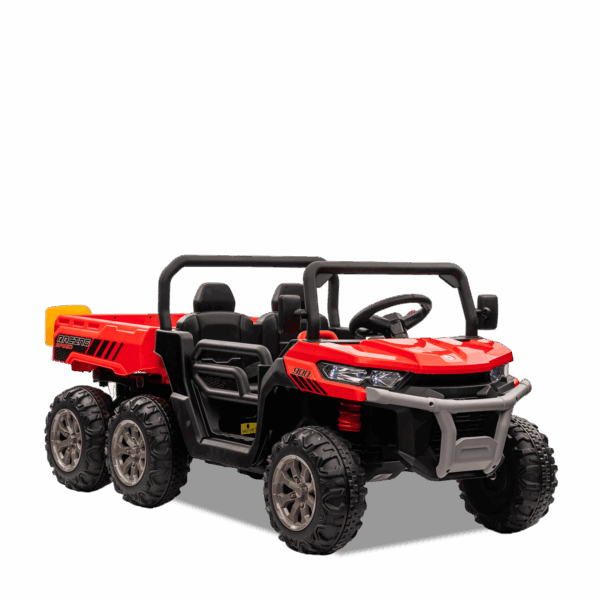 Tracteur enfant électrique | 6x6 Benne Basculante Rouge