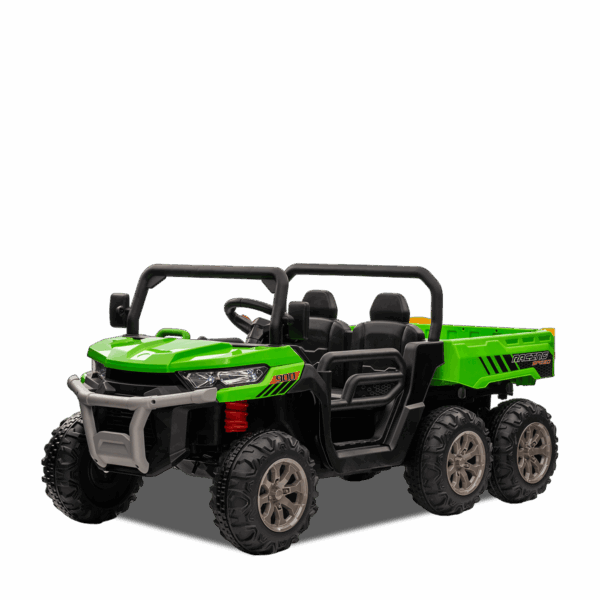Tracteur enfant électrique | 6x6 Benne Basculante Vert