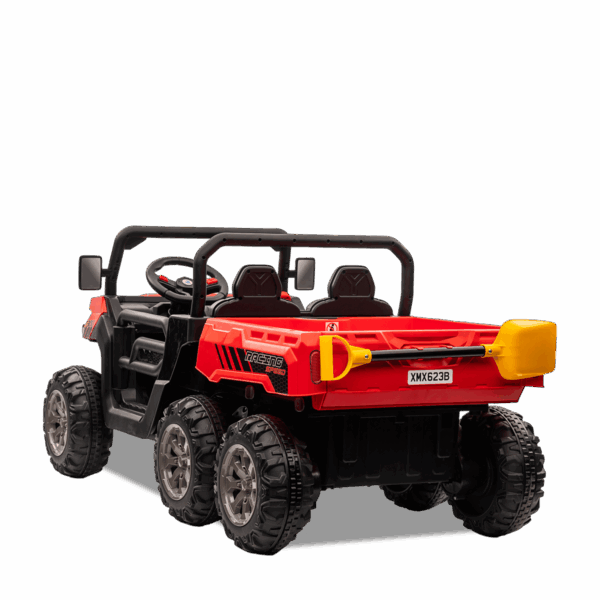 Tracteur enfant électrique | 6x6 Benne Basculante Rouge