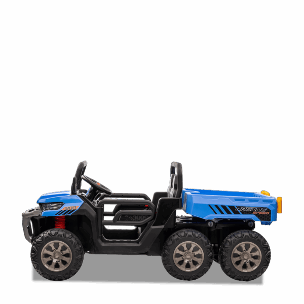 Tracteur enfant électrique | 6x6 Benne Basculante Bleu