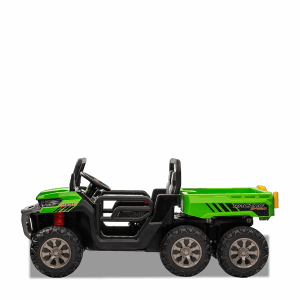 Tracteur enfant électrique | 6x6 Benne Basculante Vert