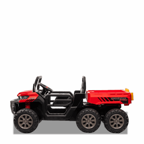 Tracteur enfant électrique | 6x6 Benne Basculante Rouge